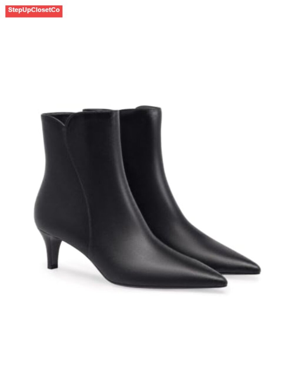 Faux Suede Ankle Boots Kitten Low Heel Pointed Toe Dress Booties